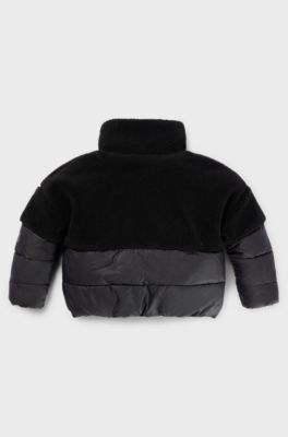 Kids' hybrid jacket with logo print, Black