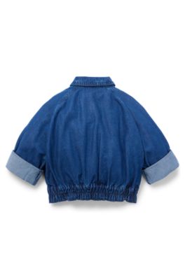Kids' denim jacket with logo detail, Blue