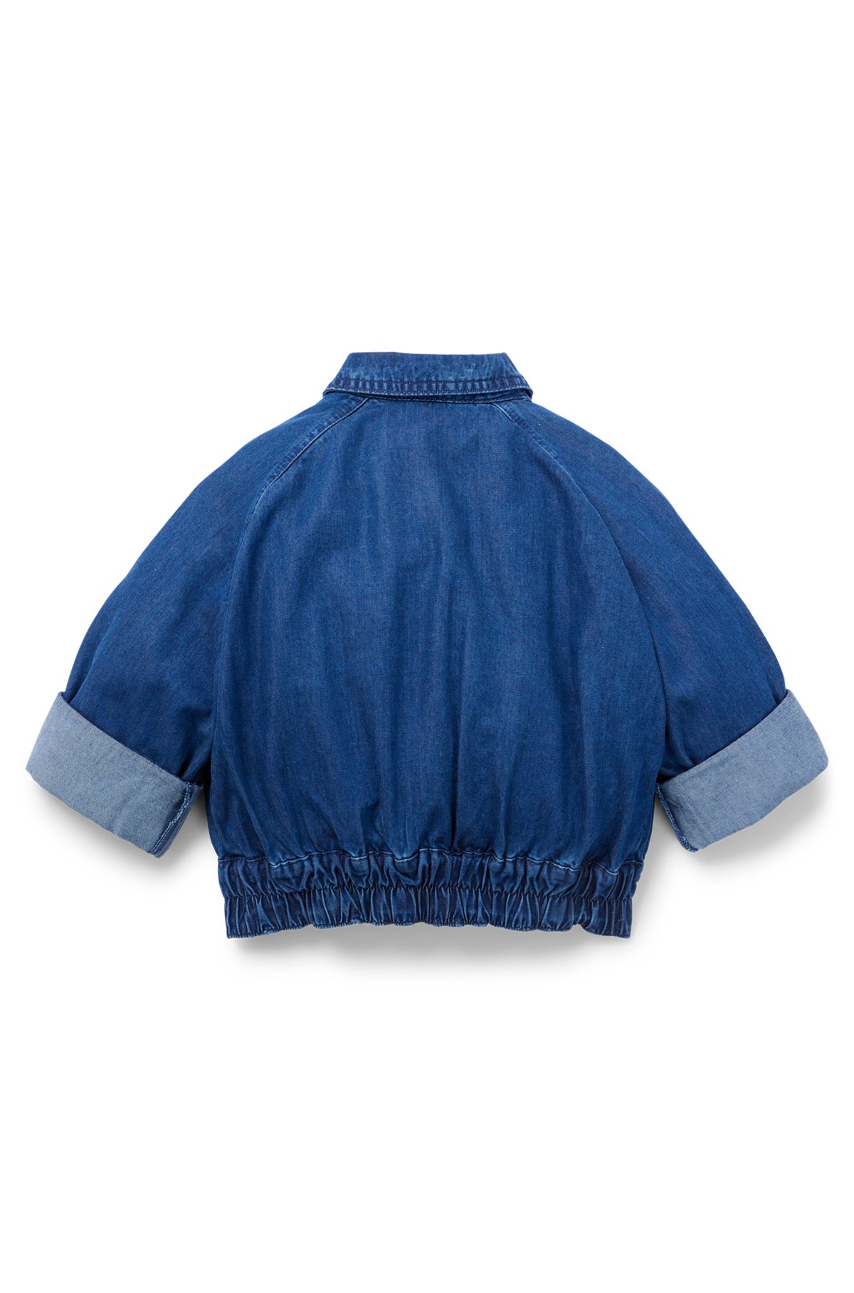 Kids' denim jacket with logo detail, Blue