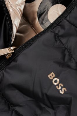 Chaleco reversible para ni&ntilde;os resistente al agua con detalles de logo, Negro