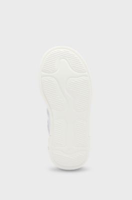 Kids' leather trainers with monogram detail, White