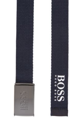 BOSS - Kids' woven belt with branded buckle