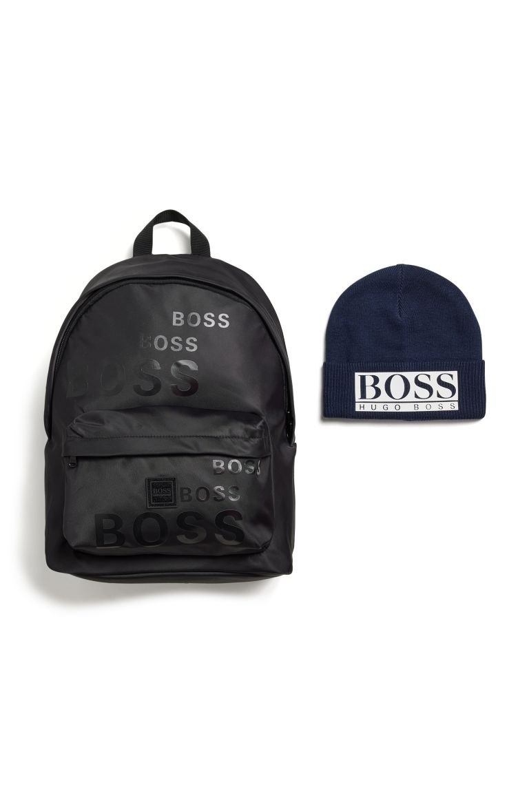 hugoboss.com | Kids-Rucksack mit Logo-Print und Logo-Aufnäher