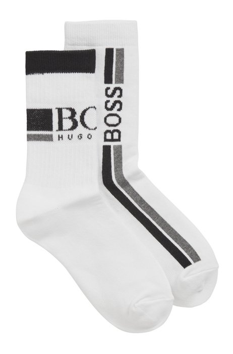 Two-pack of kids' socks in a cotton blend, White