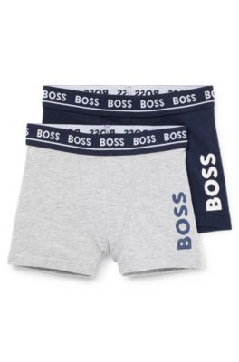 Gift-boxed two-pack of kids' logo boxer shorts, Dark Blue