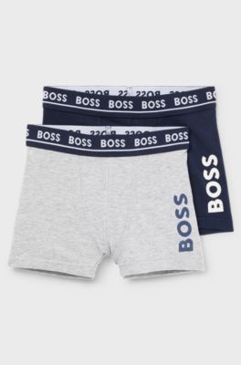 Gift-boxed two-pack of kids' logo boxer shorts, Dark Blue