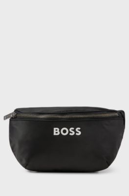 Kids' belt bag with contrast 3D logo, Black