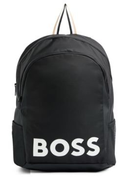 Kids' backpack with contrast logo, Black