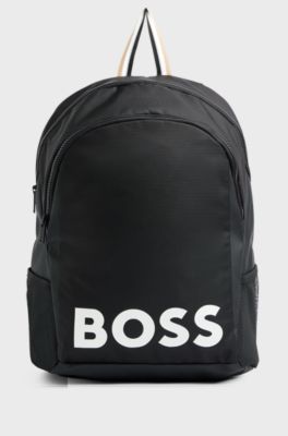Kids' backpack with contrast logo, Black
