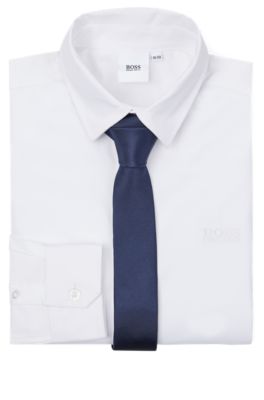 BOSS - Coffret cadeau avec cravate en jacquard de soie à logo pour enfant