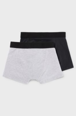Kids' two-pack of boxer shorts with logo details, Black
