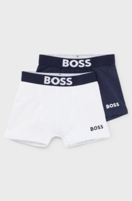 Kids' two-pack of boxer shorts with logo details, Dark Blue