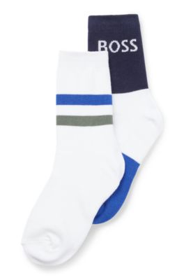 Calze per bambini con logo in confezione da due, Blu