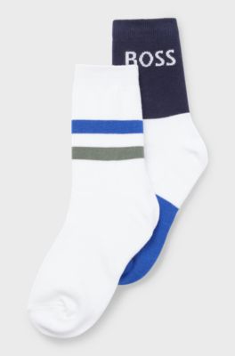 Kids' two-pack of socks with logo details, Blue