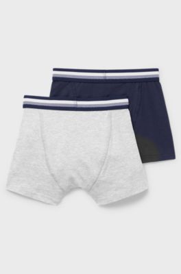 Kids' two-pack of boxer briefs in stretch cotton, Dark Blue