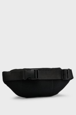 Kids' belt bag with mesh details and logo, Black