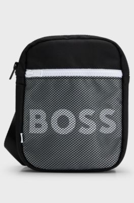 Pochette pour enfant avec finitions en mesh et logo, Noir