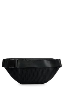 Kids' canvas belt bag with logo detail, Black