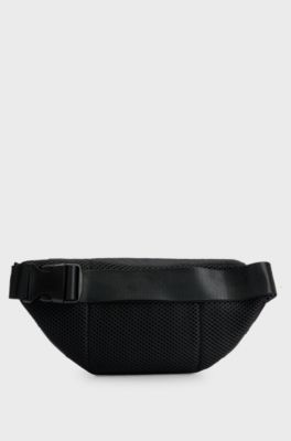 Kids' canvas belt bag with logo detail, Black