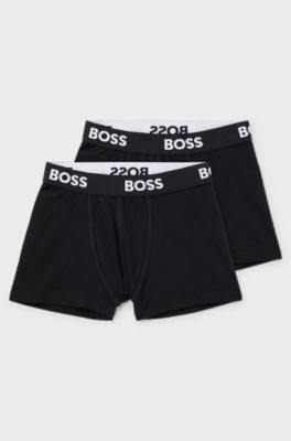 Paquete de tres calzoncillos b&oacute;xer para ni&ntilde;os en algod&oacute;n el&aacute;stico, Negro