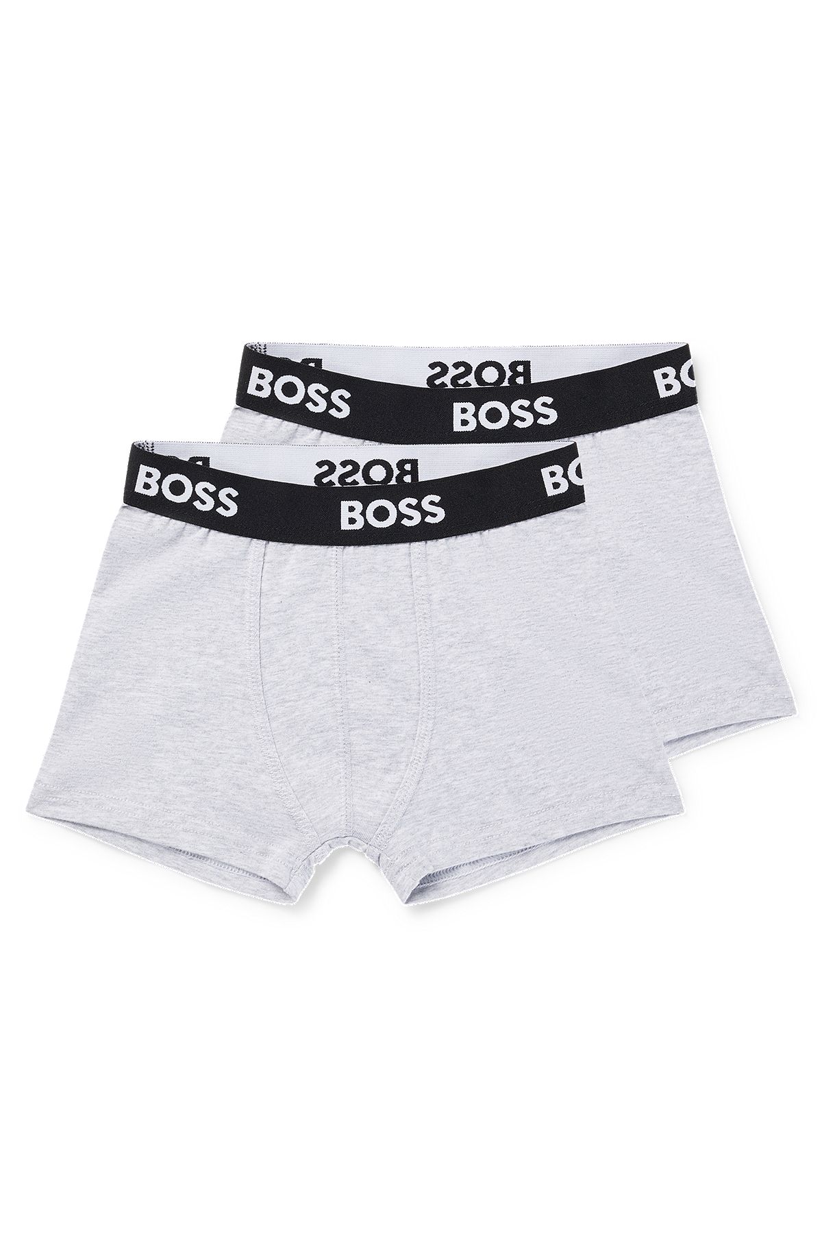 Kids' two-pack of boxer shorts in stretch cotton, Light Grey