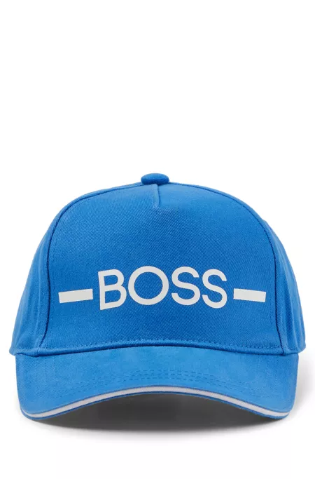 Casquette en twill de coton pour enfant, avec rayure et logo