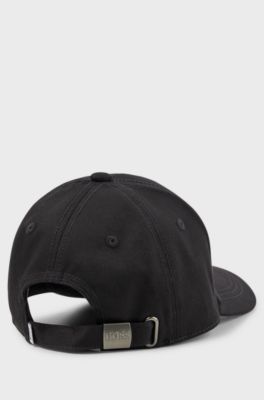 Kids' cap in cotton twill with 3D logo, Black