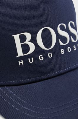 Kids' cap in cotton twill with 3D logo, Dark Blue