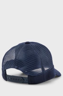 Kids' cap with mesh back and logo print, Dark Blue