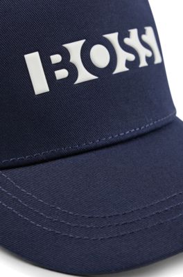 Kinderpet met achterkant van mesh en logoprint, Donkerblauw