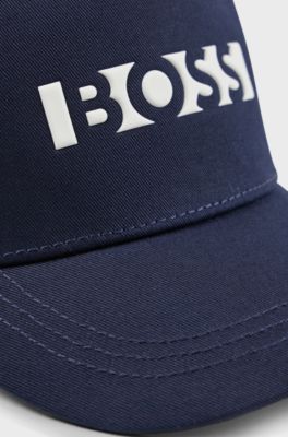Kids' cap with mesh back and logo print, Dark Blue