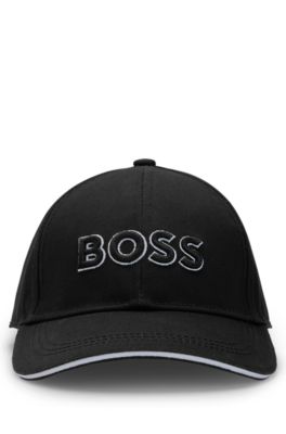 Kids' cap in cotton twill with embroidered logo, Black