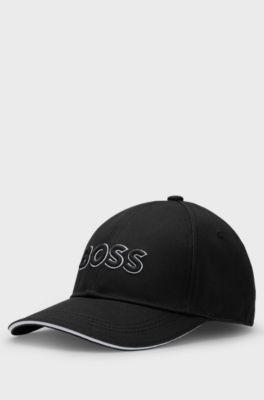 Kids' cap in cotton twill with embroidered logo, Black