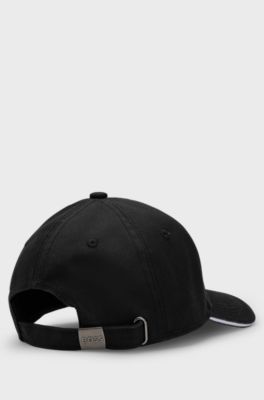 Kids' cap in cotton twill with embroidered logo, Black
