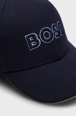 Kids' cap in cotton twill with embroidered logo, Dark Blue