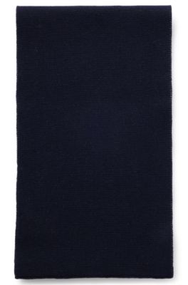 Kids' two-tone scarf with contrast logo, Dark Blue