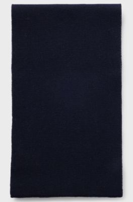 Kids' two-tone scarf with contrast logo, Dark Blue