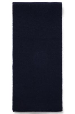 Kids' two-tone scarf with contrast logo, Dark Blue