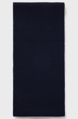 Kids' two-tone scarf with contrast logo, Dark Blue