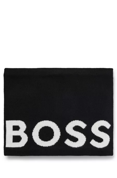 Écharpe tube pour enfant, en maille de coton à logo contrastant