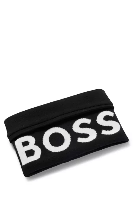 Écharpe tube pour enfant, en maille de coton à logo contrastant