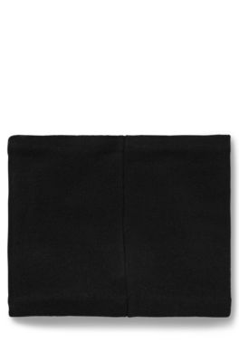 Kids' snood in knitted cotton with contrast logo, Black