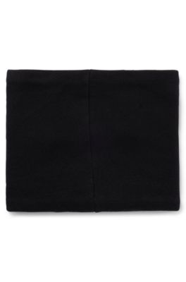 &Eacute;charpe tube pour enfant, en maille de coton &agrave; logo contrastant, Noir