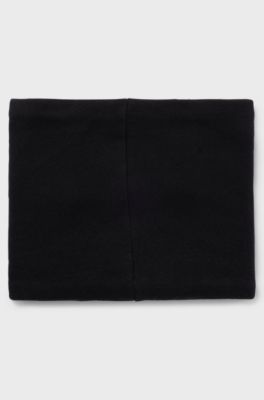 Kids' snood in knitted cotton with contrast logo, Black