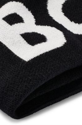 &Eacute;charpe tube pour enfant, en maille de coton &agrave; logo contrastant, Noir