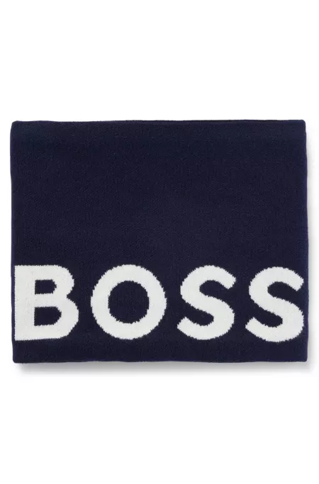 Écharpe tube pour enfant, en maille de coton à logo contrastant