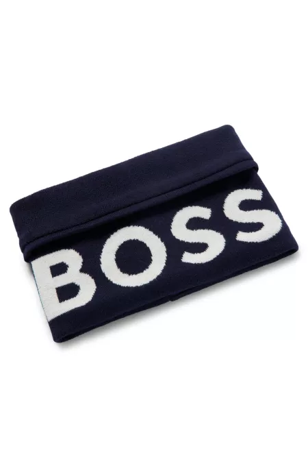 Écharpe tube pour enfant, en maille de coton à logo contrastant