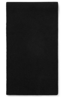 キッズ コットンニットマフラー ラージロゴ, ブラック