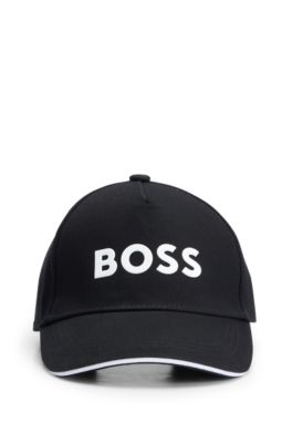 Kids' cap in cotton twill with contrast logo, Black