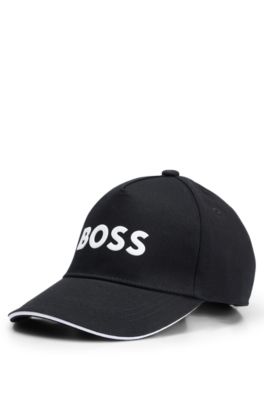 Kids' cap in cotton twill with contrast logo, Black